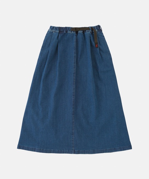 Gramicci（グラミチ）の「STRETCH DENIM LONG FLARE SKIRT｜ストレッチデニムロングフレアスカート（デニムスカート・レディース・ワンウォッシュ/ライトインディゴブルー/ダークインディゴブルー・XL/M/L/S）」の10枚目の写真