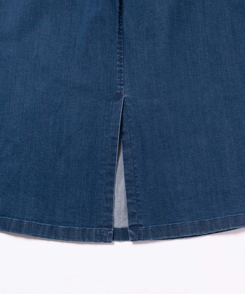 Gramicci（グラミチ）の「STRETCH DENIM LONG FLARE SKIRT｜ストレッチデニムロングフレアスカート（デニムスカート・レディース・ワンウォッシュ/ライトインディゴブルー/ダークインディゴブルー・XL/M/L/S）」の16枚目の写真