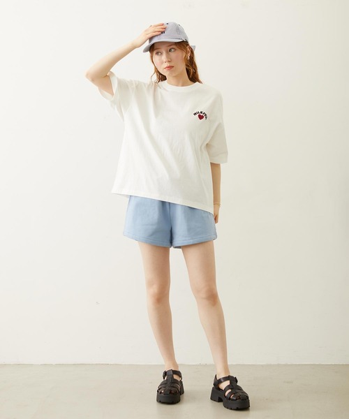 MILKFED.（ミルクフェド）の「RAW EDGE WAIST SWEAT SHORTS（スウェットパンツ・レディース・チャコール/アッシュ/ライトブルー・ONE SIZE）」の9枚目の写真
