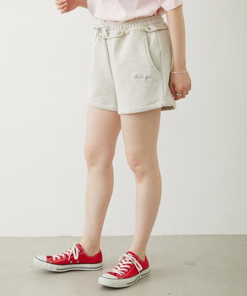 MILKFED.（ミルクフェド）の「RAW EDGE WAIST SWEAT SHORTS（スウェットパンツ・レディース・チャコール/アッシュ/ライトブルー・ONE SIZE）」の12枚目の写真