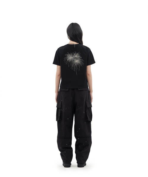 DEFGARMENTS（デフグラメンツ）の「FIRE LINE T-SHIRTS [BLACK]（Tシャツ/カットソー・レディース・アッシュグレー/ブラック・SMALL/MEDIUM/LARGE）」の5枚目の写真