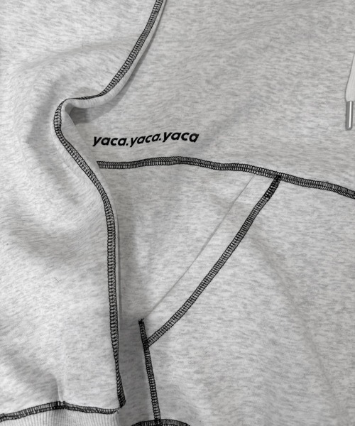 YACA（ヤーカ）の「Out Stitch Sweat Hoodie/アウトステッチスウェットフーディー【unisex item】（パーカー・レディース・アッシュグレー/ブラック・FREE）」の16枚目の写真