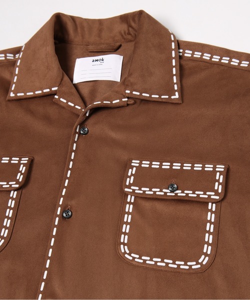 amok(アモク)の「LASER STITCH SHIRT(シャツ/ブラウス・メンズ・ブルー/ブラウン/ベージュ・L/M/S)」の4枚目の写真