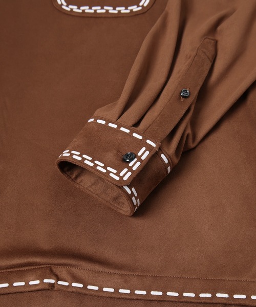 amok(アモク)の「LASER STITCH SHIRT(シャツ/ブラウス・メンズ・ブルー/ブラウン/ベージュ・L/M/S)」の5枚目の写真