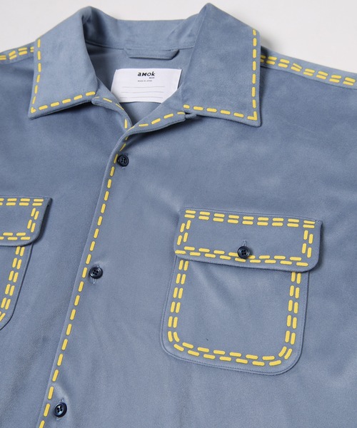 amok(アモク)の「LASER STITCH SHIRT(シャツ/ブラウス・メンズ・ブルー/ブラウン/ベージュ・L/M/S)」の6枚目の写真