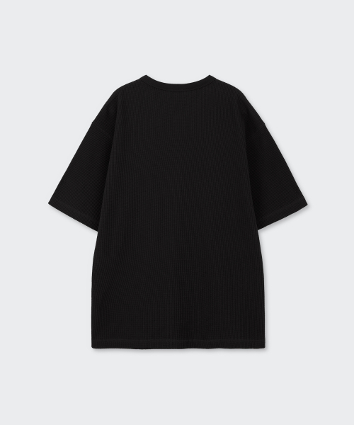 MUSINSA STANDARD（ムシンサスタンダード）の「ワッフルヘンリーネックTシャツ[ブラック]（Tシャツ/カットソー・メンズ・その他・2XL/3XL/SMALL/MEDIUM/LARGE/X-LARGE）」の6枚目の写真