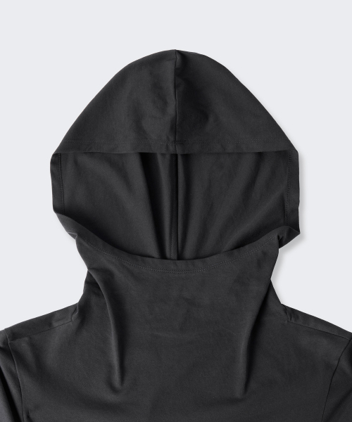 MUSINSA STANDARD WOMAN（ムシンサスタンダードウーマン）の「ウィメンズドレープフードパーカー長袖Tシャツ[ダークグレー]（パーカー・レディース・その他・SMALL/MEDIUM/LARGE/X-SMALL）」の4枚目の写真