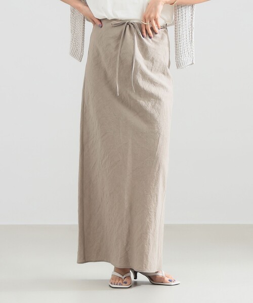 Demi-Luxe BEAMS(デミルクス ビームス)の「【7/24値下げ】コットンラミー バイアス スカート(スカート・レディース・チャコールグレー/ベージュ・36/38)」の2枚目の写真