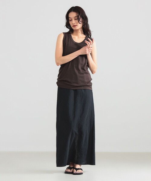 Demi-Luxe BEAMS(デミルクス ビームス)の「【7/24値下げ】コットンラミー バイアス スカート(スカート・レディース・チャコールグレー/ベージュ・36/38)」の3枚目の写真