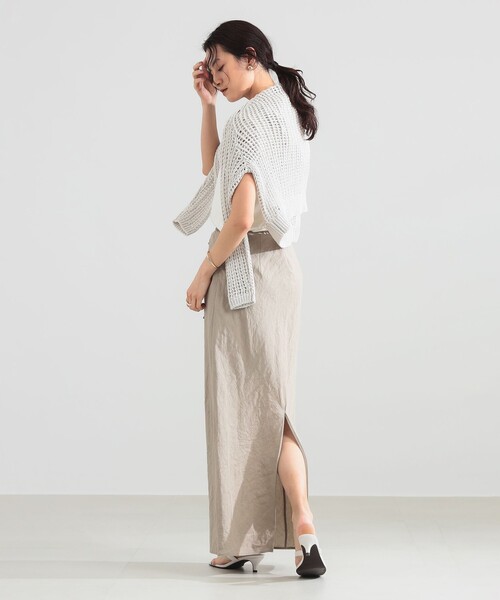 Demi-Luxe BEAMS(デミルクス ビームス)の「【7/24値下げ】コットンラミー バイアス スカート(スカート・レディース・チャコールグレー/ベージュ・36/38)」の12枚目の写真
