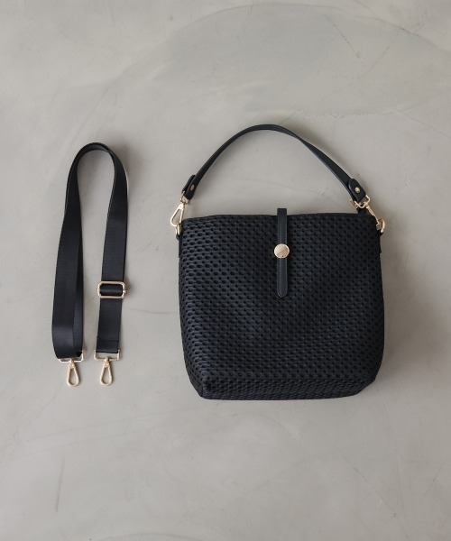 Bou Jeloud（ブージュルード）の「ドットメッシュショルダー（ショルダーバッグ・レディース・ブラック/オフホワイト・ONESIZE）」の9枚目の写真