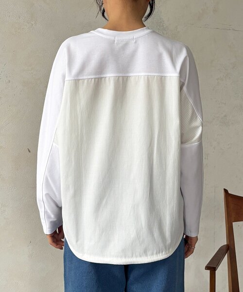 un dix cors（アンディコール）の「ポンチローマバック切り替えプルオーバー（Tシャツ/カットソー・レディース・ブラック/オフホワイト/ネイビー/チャコールグレー・FREE）」の10枚目の写真