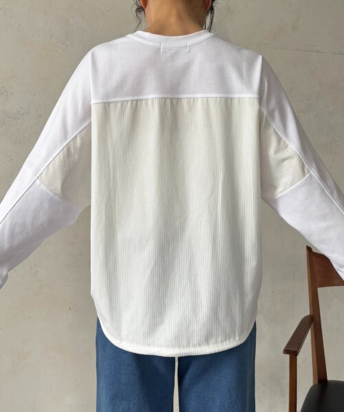 un dix cors（アンディコール）の「ポンチローマバック切り替えプルオーバー（Tシャツ/カットソー・レディース・ブラック/オフホワイト/ネイビー/チャコールグレー・FREE）」の11枚目の写真
