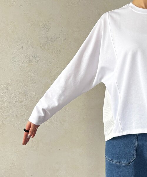 un dix cors（アンディコール）の「ポンチローマバック切り替えプルオーバー（Tシャツ/カットソー・レディース・ブラック/オフホワイト/ネイビー/チャコールグレー・FREE）」の13枚目の写真