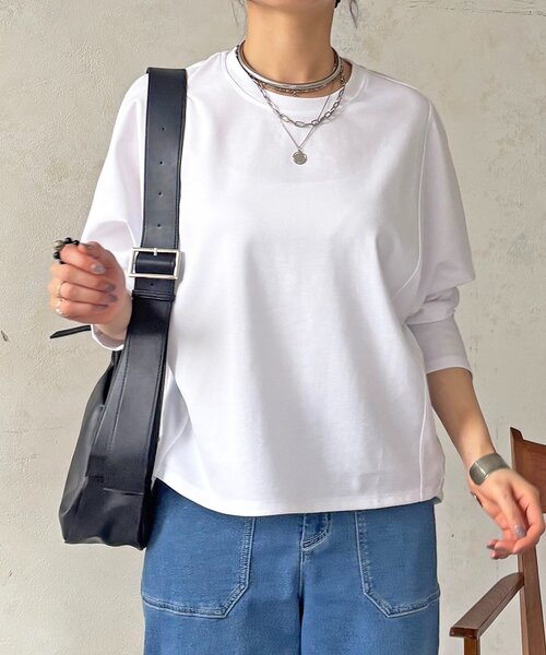 un dix cors（アンディコール）の「ポンチローマバック切り替えプルオーバー（Tシャツ/カットソー・レディース・ブラック/オフホワイト/ネイビー/チャコールグレー・FREE）」の17枚目の写真