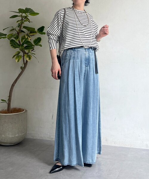 un dix cors（アンディコール）の「ポンチローマバック切り替えプルオーバー（Tシャツ/カットソー・レディース・ブラック/オフホワイト/ネイビー/チャコールグレー・FREE）」の21枚目の写真