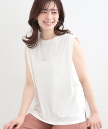 SHOO・LA・RUE | 【UVカット/接触冷感】とろみタックノースリーブトップス(Tシャツ/カットソー)
