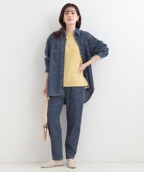 SHOO・LA・RUE(シューラルー)の「【UVカット/接触冷感】とろみタックノースリーブトップス(Tシャツ/カットソー・レディース・ホワイト/ライトイエロー系/ブラック/サックスブルー・01/02/03/04)」の15枚目の写真