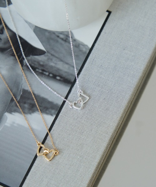VIS（ビス）の「ダブルハートネックレス（ネックレス・レディース・シルバー/ゴールド・FREE）」の3枚目の写真