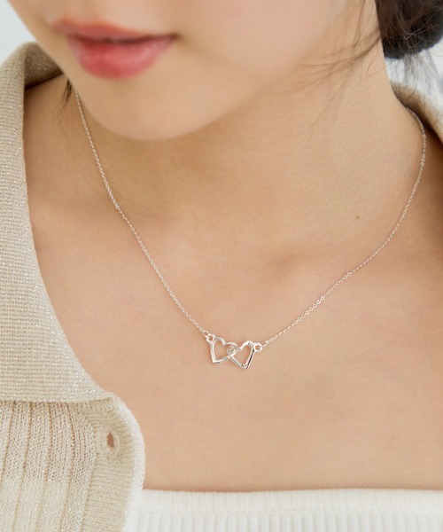 VIS（ビス）の「ダブルハートネックレス（ネックレス・レディース・シルバー/ゴールド・FREE）」の5枚目の写真