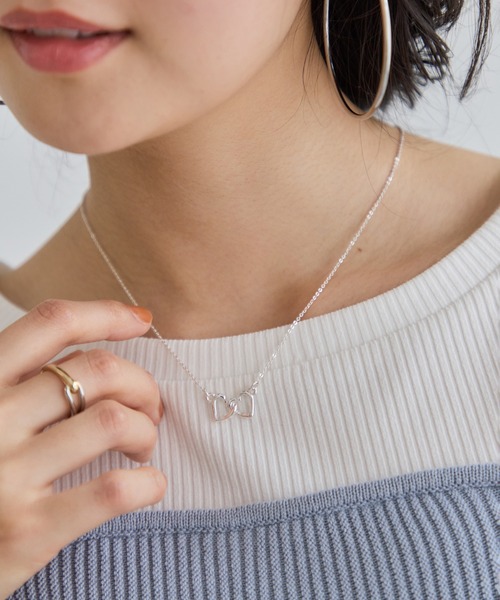 VIS（ビス）の「ダブルハートネックレス（ネックレス・レディース・シルバー/ゴールド・FREE）」の6枚目の写真