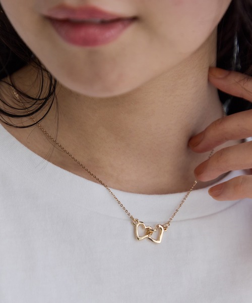 VIS（ビス）の「ダブルハートネックレス（ネックレス・レディース・シルバー/ゴールド・FREE）」の7枚目の写真