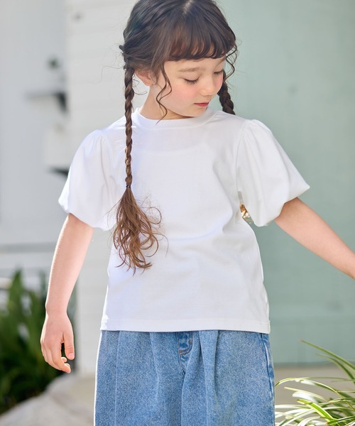 Piet（ピエット）の「ドットビスチェ＆パフスリーブトップス セット（Tシャツ/カットソー・キッズ・ホワイト/ブラック・110/100/130/120）」の7枚目の写真