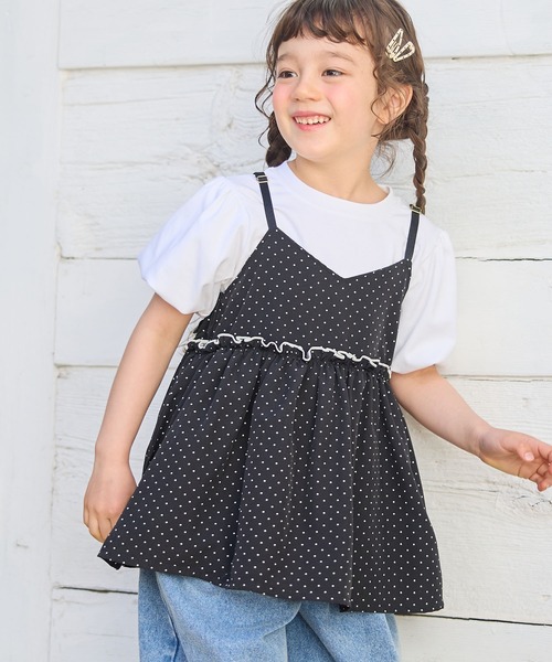 Piet（ピエット）の「ドットビスチェ＆パフスリーブトップス セット（Tシャツ/カットソー・キッズ・ホワイト/ブラック・110/100/130/120）」の15枚目の写真