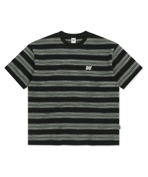 BROWNBREATH（ブラウンブレス）の「CRUSH TAG WAFFLE STRIPE TEE - BLACK（Tシャツ/カットソー）」