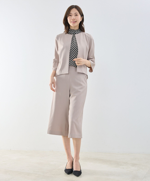 NARACAMICIE（ナラカミーチェ）の「【NARACAMICIE】【セットアップ対応】袖フリルノーカラージャケット（ノーカラージャケット・レディース・ブラウン系/ネイビー/ブラウン・M/XL）」の13枚目の写真