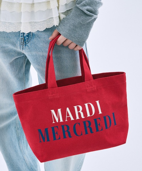 Mardi Mercredi（マルディメクルディ）の「CANVAS TOTE BAG LA TYPO FRANCAISE / キャンバス トート バッグ ラ タイポ フランセーズ（トートバッグ・レディース・クリーム/レッド/ネイビー・FREE）」の3枚目の写真