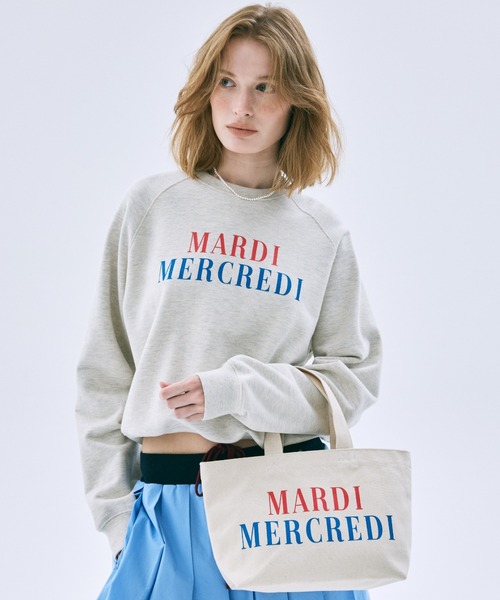 Mardi Mercredi（マルディメクルディ）の「CANVAS TOTE BAG LA TYPO FRANCAISE / キャンバス トート バッグ ラ タイポ フランセーズ（トートバッグ・レディース・クリーム/レッド/ネイビー・FREE）」の2枚目の写真