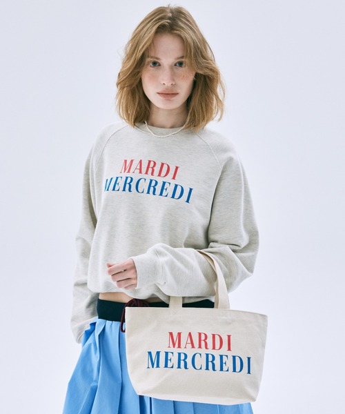Mardi Mercredi（マルディメクルディ）の「CANVAS TOTE BAG LA TYPO FRANCAISE / キャンバス トート バッグ ラ タイポ フランセーズ（トートバッグ・レディース・クリーム/レッド/ネイビー・FREE）」の4枚目の写真