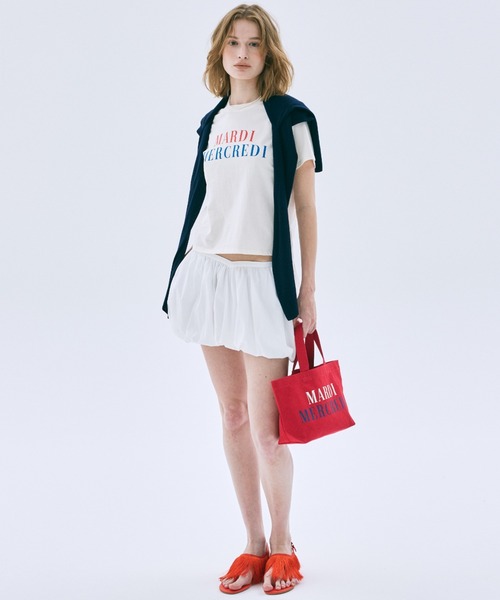 Mardi Mercredi（マルディメクルディ）の「CANVAS TOTE BAG LA TYPO FRANCAISE / キャンバス トート バッグ ラ タイポ フランセーズ（トートバッグ・レディース・クリーム/レッド/ネイビー・FREE）」の10枚目の写真