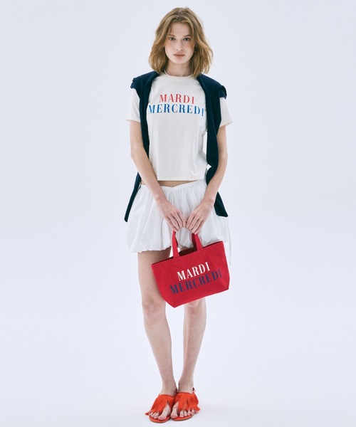 Mardi Mercredi（マルディメクルディ）の「CANVAS TOTE BAG LA TYPO FRANCAISE / キャンバス トート バッグ ラ タイポ フランセーズ（トートバッグ・レディース・クリーム/レッド/ネイビー・FREE）」の11枚目の写真