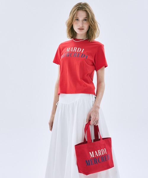 Mardi Mercredi（マルディメクルディ）の「CANVAS TOTE BAG LA TYPO FRANCAISE / キャンバス トート バッグ ラ タイポ フランセーズ（トートバッグ・レディース・クリーム/レッド/ネイビー・FREE）」の12枚目の写真