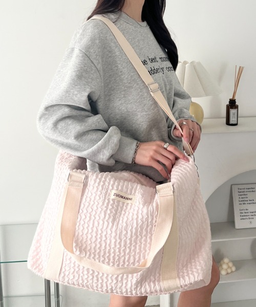 wears(ウェアーズ)の「キルティングトラベルボストンバッグ(ボストンバッグ・レディース・ホワイト/ピンク/ブラック・FREE)」の3枚目の写真