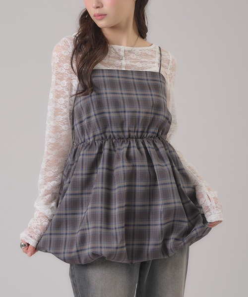 apres jour mignon(アプレジュールミニョン)の「タイ付きレーストップス(Tシャツ/カットソー・レディース・アイボリー/ブラック/オフホワイト・LARGE/フリー)」の14枚目の写真