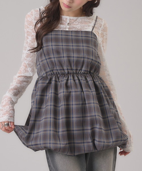 apres jour mignon(アプレジュールミニョン)の「タイ付きレーストップス(Tシャツ/カットソー・レディース・アイボリー/ブラック/オフホワイト・LARGE/フリー)」の15枚目の写真