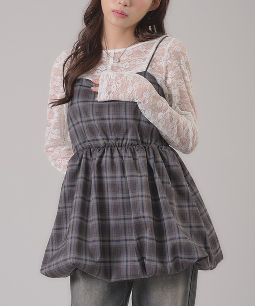 apres jour mignon(アプレジュールミニョン)の「タイ付きレーストップス(Tシャツ/カットソー・レディース・アイボリー/ブラック/オフホワイト・LARGE/フリー)」の16枚目の写真