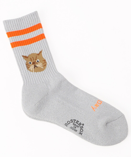 FREAK'S STORE（フリークスストア）の「ROSTER SOX/ロスターソックス CAT/キャット（ソックス/靴下・レディース・ブルー/オレンジ/グリーン・ONE SIZE）」の3枚目の写真