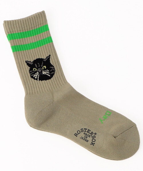 FREAK'S STORE（フリークスストア）の「ROSTER SOX/ロスターソックス CAT/キャット（ソックス/靴下・レディース・ブルー/オレンジ/グリーン・ONE SIZE）」の2枚目の写真