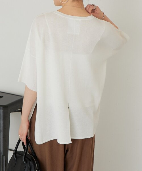 LIVETART（リヴェタート）の「《3/21(土)12：00予約開始》半袖サラットプルオーバー（ニット/セーター・レディース・シルバー/ブラック系その他4/ホワイト・FREE）」の11枚目の写真