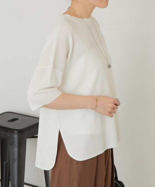 LIVETART（リヴェタート）の「《3/21(土)12：00予約開始》半袖サラットプルオーバー（ニット/セーター・レディース・シルバー/ブラック系その他4/ホワイト・FREE）」の12枚目の写真