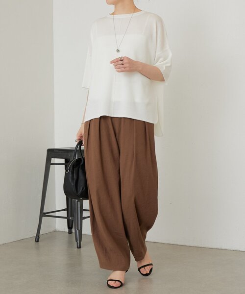 LIVETART（リヴェタート）の「《3/21(土)12：00予約開始》半袖サラットプルオーバー（ニット/セーター・レディース・シルバー/ブラック系その他4/ホワイト・FREE）」の14枚目の写真