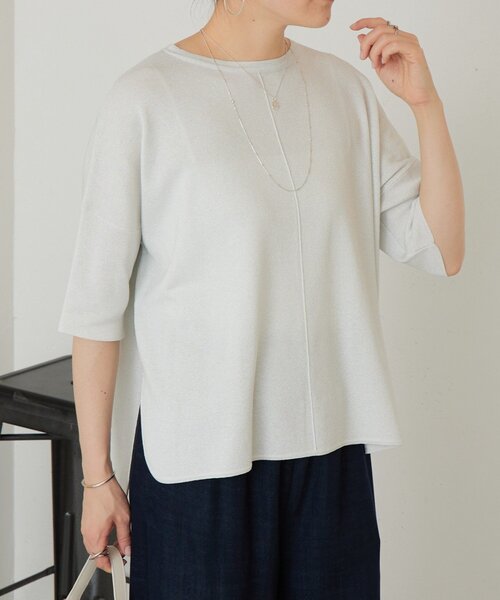 LIVETART（リヴェタート）の「《3/21(土)12：00予約開始》半袖サラットプルオーバー（ニット/セーター・レディース・シルバー/ブラック系その他4/ホワイト・FREE）」の18枚目の写真