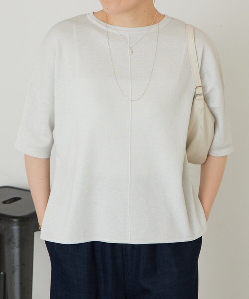 LIVETART（リヴェタート）の「《3/21(土)12：00予約開始》半袖サラットプルオーバー（ニット/セーター・レディース・シルバー/ブラック系その他4/ホワイト・FREE）」の19枚目の写真