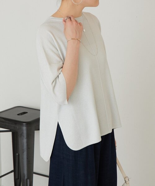 LIVETART（リヴェタート）の「《3/21(土)12：00予約開始》半袖サラットプルオーバー（ニット/セーター・レディース・シルバー/ブラック系その他4/ホワイト・FREE）」の21枚目の写真