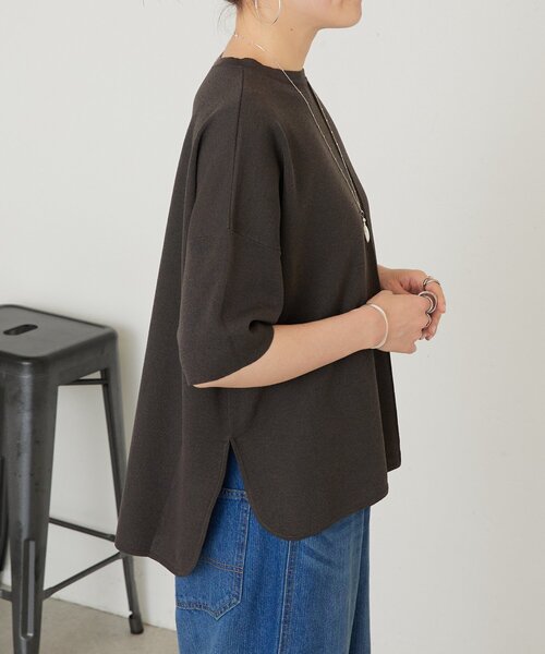 LIVETART（リヴェタート）の「《3/21(土)12：00予約開始》半袖サラットプルオーバー（ニット/セーター・レディース・シルバー/ブラック系その他4/ホワイト・FREE）」の4枚目の写真