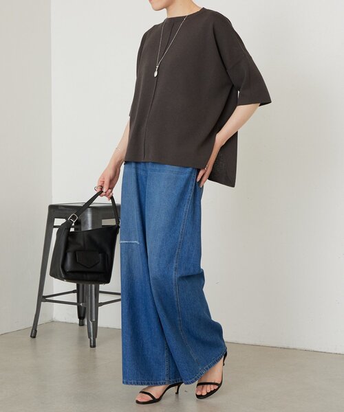 LIVETART（リヴェタート）の「《3/21(土)12：00予約開始》半袖サラットプルオーバー（ニット/セーター・レディース・シルバー/ブラック系その他4/ホワイト・FREE）」の6枚目の写真